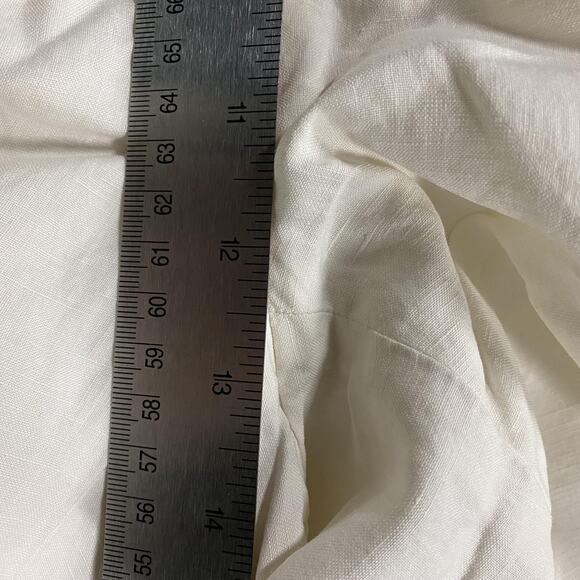 VTG Polo Ralph Lauren Shorts Mens 38 White Linen Silk Pleated Chino Summer - Picture 7 of 10